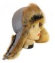 Шапка ушанка женская, Серая блестящая плащёвка, мех Лиса - Shapka_ushanka_jenskaya_Seraya_blestyaschaya_plashevka_meh_Lisa.jpg