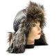 Шапка ушанка женская, Плащёвка Серебро, мех Енот финский - catalog_360ey.jpg