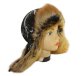 Шапка ушанка женская,Чёрная  плащёвка c белым рисунком, мех Лиса - Shapka ushanka genskay_belie_uzori.jpg