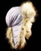 Шапка ушанка женская, Серая плащёвка c рисунком, мех Лиса - Shapka_ushanka_jenskaya_plaschevka_Seraya_s_risunkom_meh_Lisa.jpg
