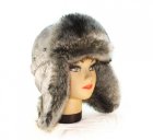 Шапка ушанка для девушки Золотой рисунок, мех Шиншилла