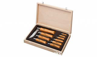 Набор складных ножей Opinel VRN Carbon Tradition из 10 штук в деревянном кейсе