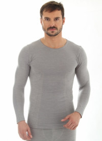 Мужская футболка длин рукав COMFORT WOOL, серый