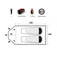 Палатка Trimm X3mm DSL, оранжевый 2+1