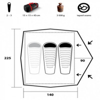 Палатка Trimm COMPACT, песочный 2+1