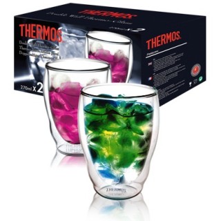 Стакан из двойного стекла в наборе 2 шт Thermos, 0,27 л.
