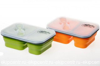 Tramp контейнер силиконовый 2 отсека с ловилкой