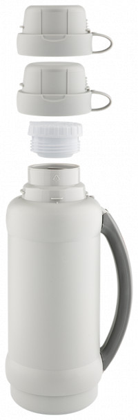 Термос со стеклянной колбой Thermos 34-100 объем 1 л (серый/синий)