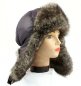 Шапка ушанка женская, Чёрная плащёвка, мех Волк - Shapka ushanka genskay_Chernaya_plashevka_meh_Volk.jpg