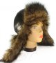 Шапка ушанка женская, Чёрная плащёвка, мех Соболь коричневый - Shapka ushanka genskay_Chernaya_plashevka_meh_VSobole_korichneviy.jpg