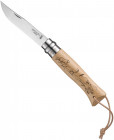 Нож складной Opinel Trekking №8 VRI Animalia Mountain с темляком