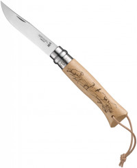 Нож складной Opinel Trekking №8 VRI Animalia Mountain с темляком