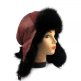Шапка ушанка женская, Плащёвка Бордо, мех Бобёр - catalog_65h4.jpg