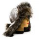 Шапка ушанка женская, Плащёвка Золотой рисунок, мех Енот финский - catalog_363gr.jpg
