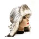 Шапка ушанка женская, Плащёвка Золотой рисунок, мех Куница - catalog_362rz.jpg