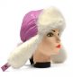 Шапка ушанка женская, плащёвка Брусника, мех Белая норка - Shapka_ushanka_jenskaya_plashevka_Brusnika_meh_Belaya_norka.jpg