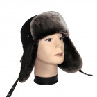 Ушанка мужская, Чёрная матовая, мех Мутон NEW